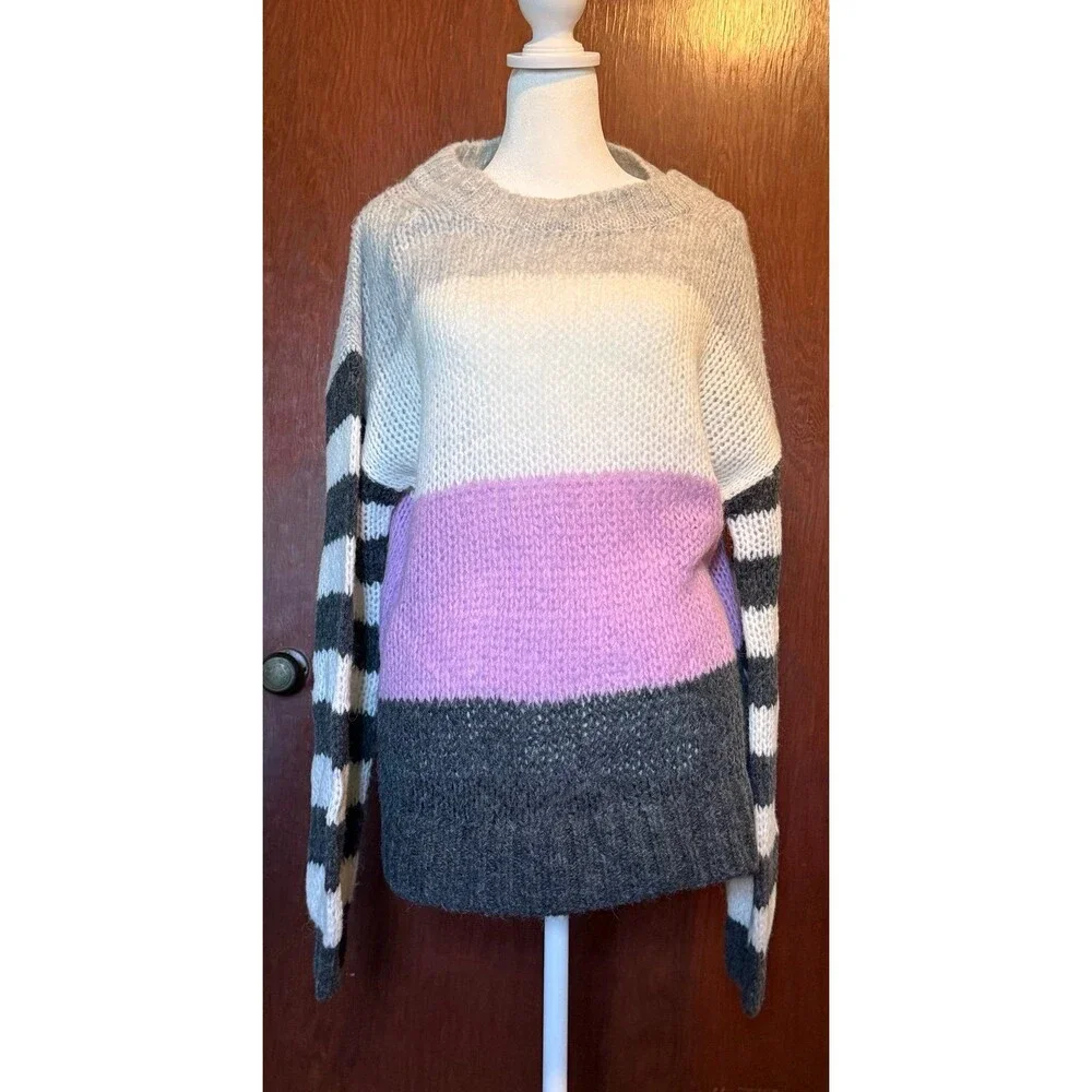 GAP luxe stripe NWT boatneck sweater size large